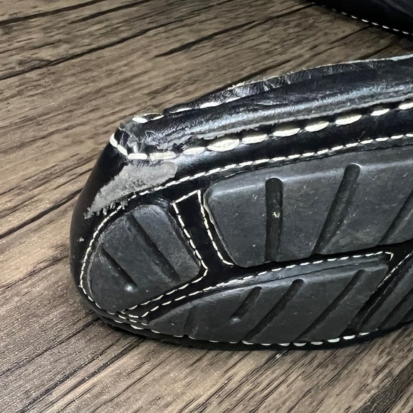 STEVE MADDEN Size 10.5 Novo Black Leather Driving Slip On Loafers Moc Toe - Picture 5 of 12